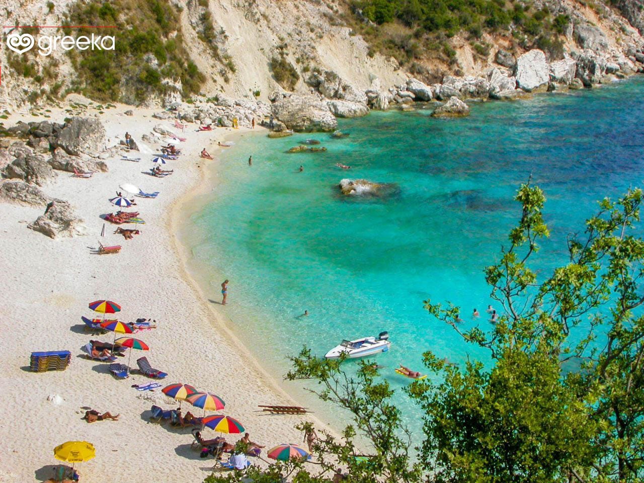 Agiofili Beach Guide 1 Agiofili Beach near Vasiliki in Lefkada with clear turquoise water and rocky coast