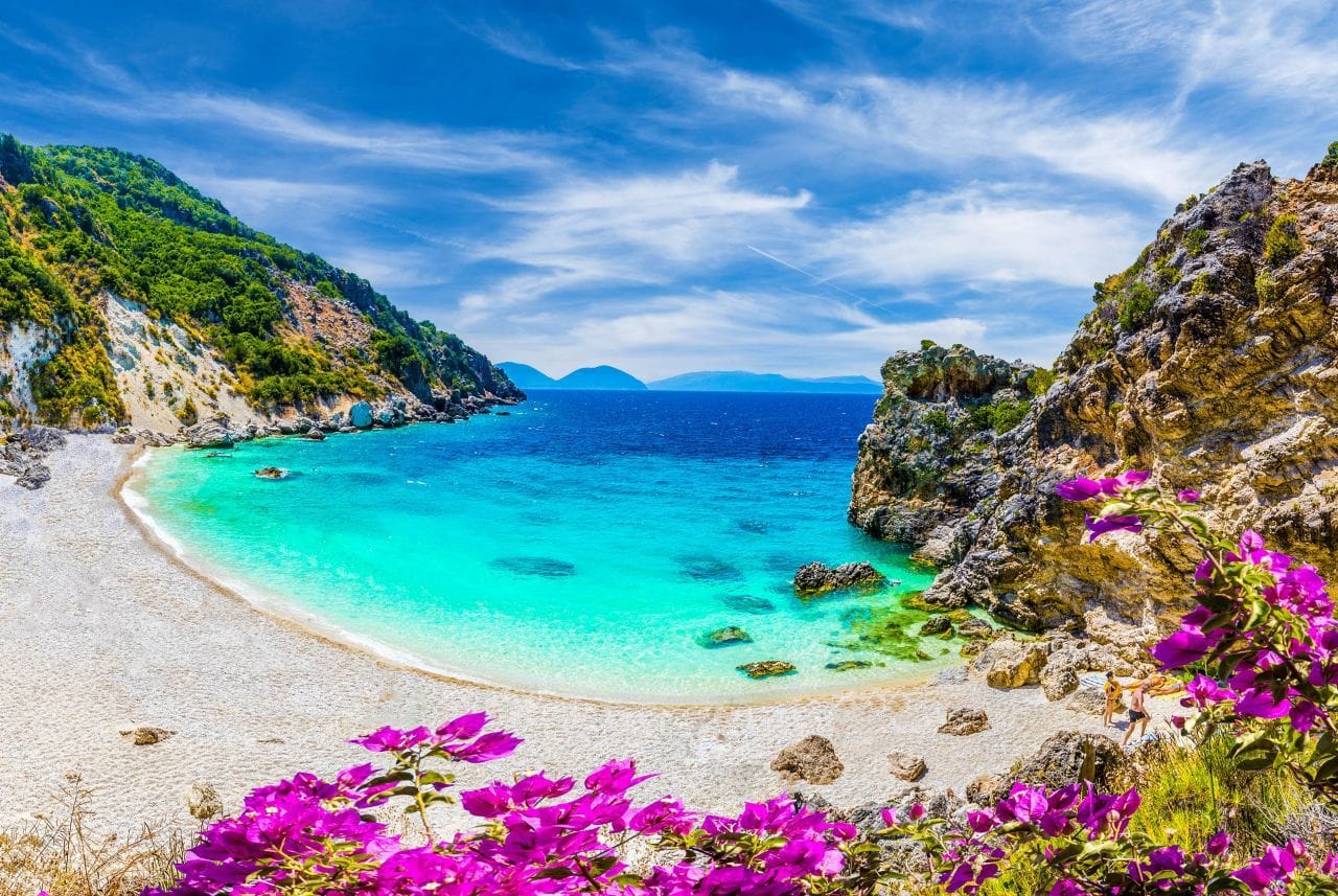 Agiofili Beach Guide 3 Agiofili Beach near Vasiliki with bright blue Ionian water and pebbled shore