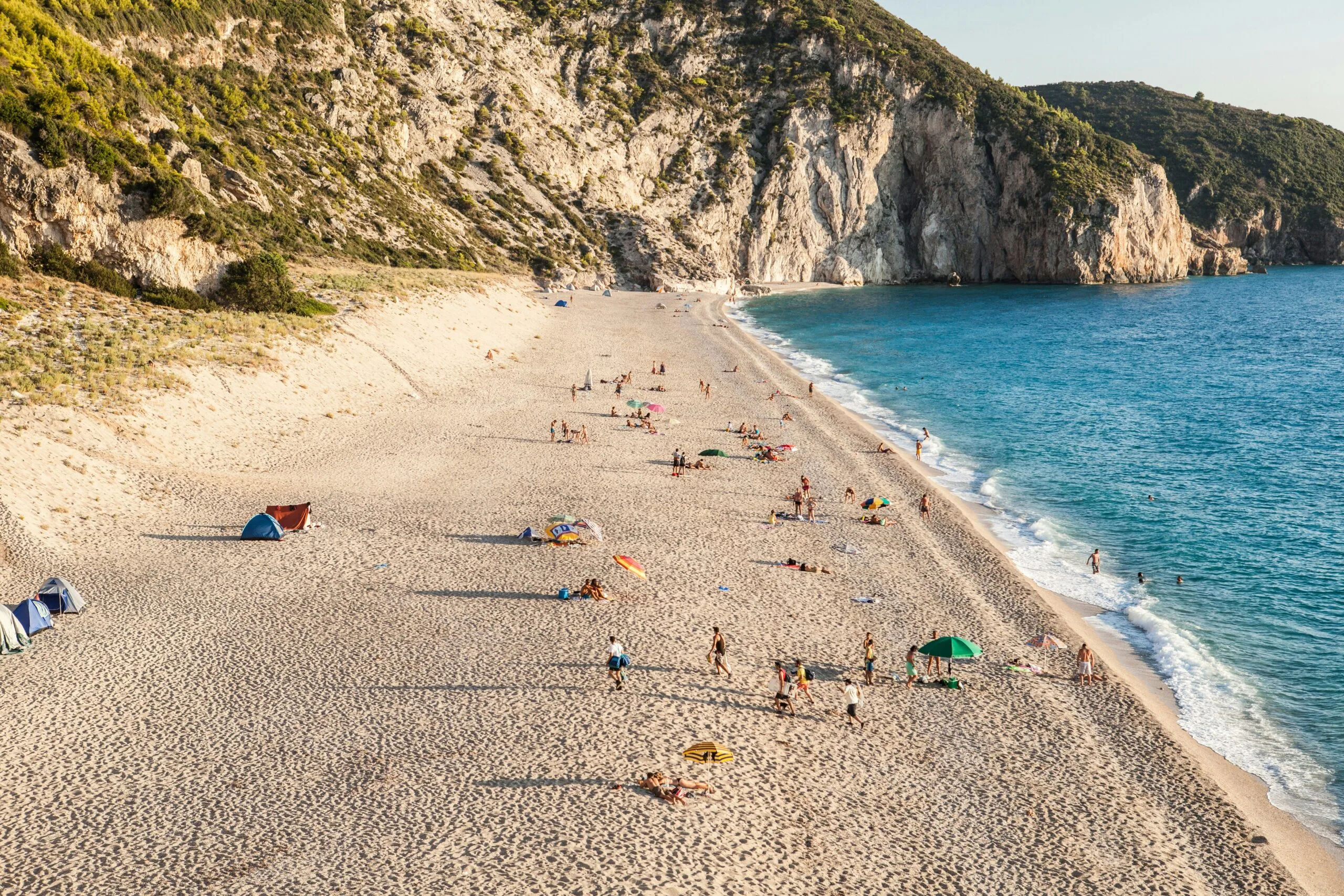 Milos Beach near Agios Nikitas with clear Ionian water