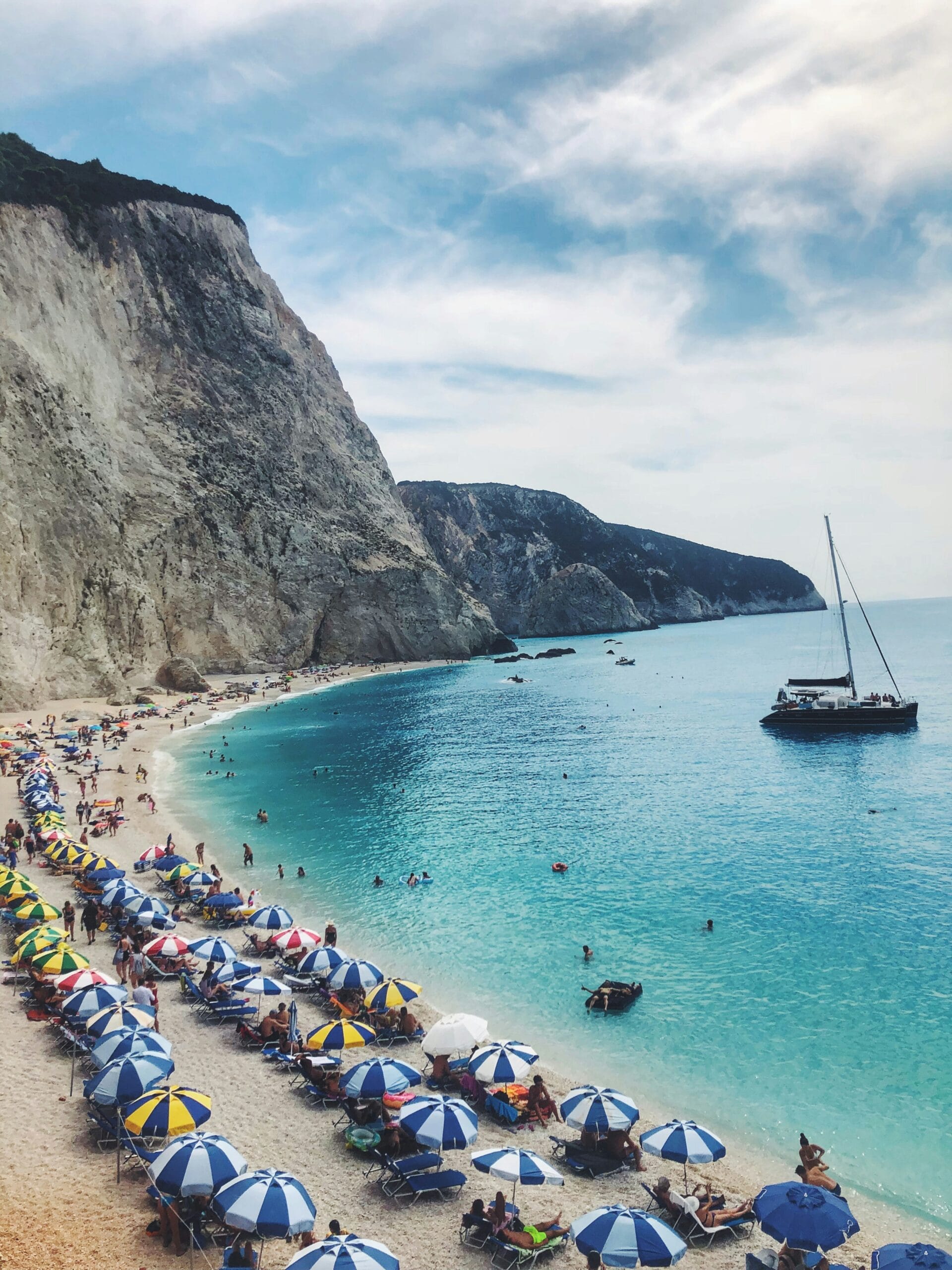The Ultimate Guide to Porto Katsiki (2027) 3 View of Porto Katsiki Beach in Lefkada with white cliffs and clear blue sea