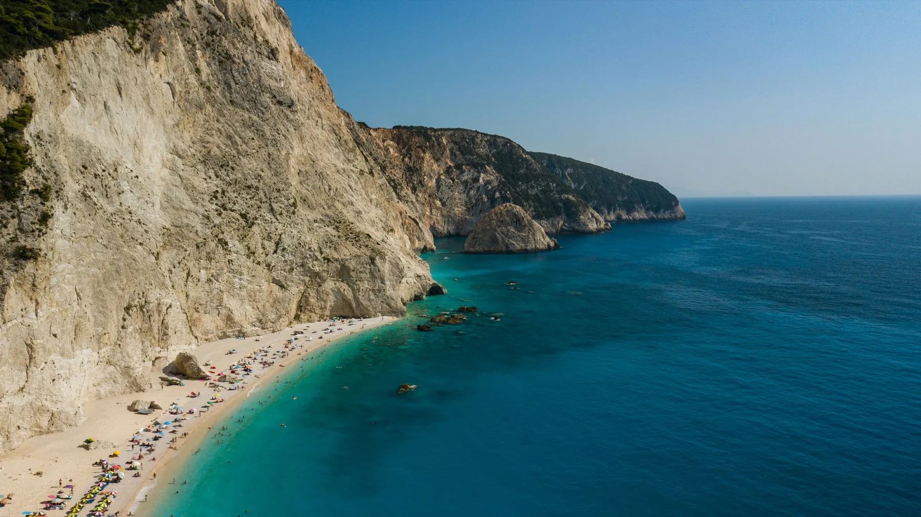 Porto Katsiki coastline and the Ionian Sea in Lefkada